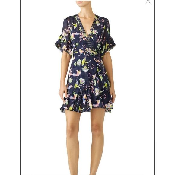 TANYA TAYLOR 2018 Garden Print Brandy Mini Dress size 4 - Picture 5 of 16